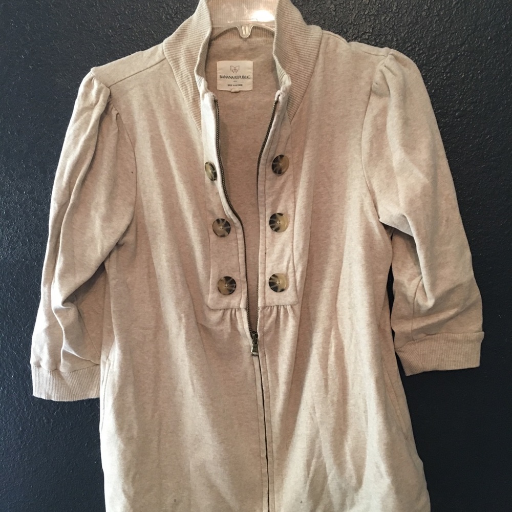 Banana Republic zip, cotton sweater